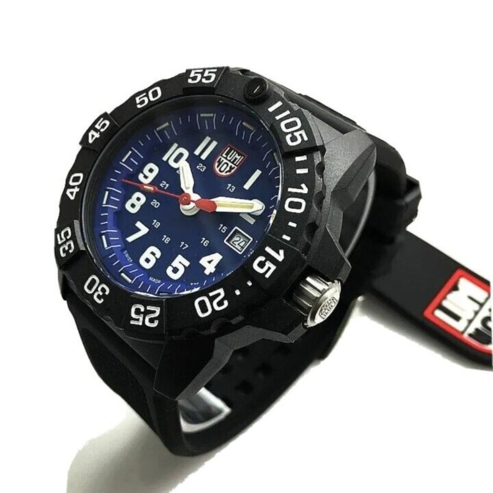 COPY - Men's Luminox Navy SEAL Trident Diver's 45mm Watch 3503 with box and War…